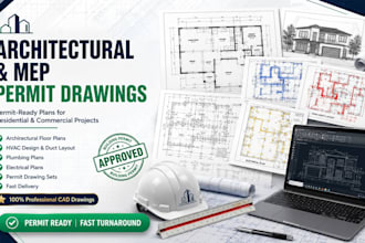design architectural plans and mep hvac plumbing electrical permit drawings