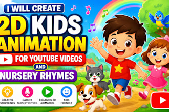 create 2d kids animation for youtube videos and nursery rhymes