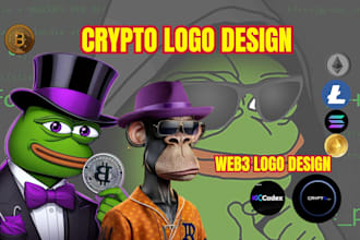 design unique hand drawn crypto, meme token, and web3 logo