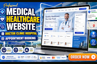 design medical healthcare website doctor clinic hospital appointment booking