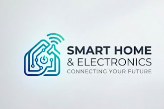 create a smart home and electronics logo