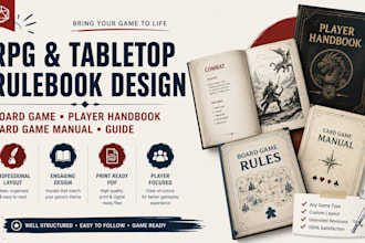 rpg tabletop rulebook design board game player handbook card game manual guide