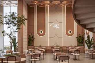 do retail store,shop cafe restaurants interior design and rendering