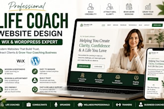 design wix life coach training speaker career consultant booking website