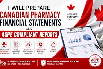 prepare canadian pharmacy financial statements and aspe compliant reports