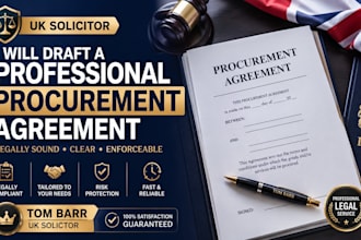 draft a professional procurement agreement as a UK solicitor