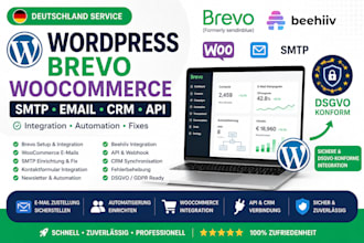 fix deutsch wordpress brevo woocommerce SMTP email CRM beehive API integration
