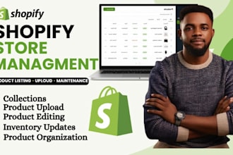 shopify store manager, shopify store maintenance, product listing upload