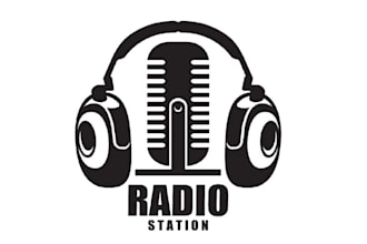 do dj, music studio, tv, radio and minimalist logo design