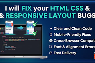 fix HTML CSS and responsive web layout bugs