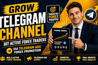 grow telegram channel hit active forex trader via telegram ads, forex promotion