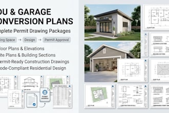 prepare complete adu and garage conversion permit drawing packages