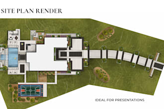 create a professional site plan rendering for presentations