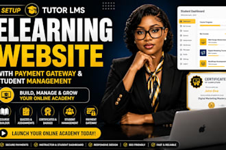 set up tutor lms elearning website with payment gateway and student management
