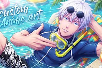 make custom anime art and anime commission character design