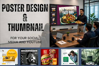 do creative social media poster design and thumbnail not with no ai