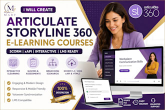create articulate storyline 360 elearning course scorm xapi interactive module