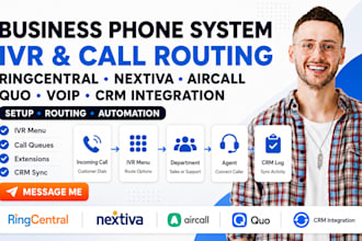 setup ringcentral nextiva aircall quo voip IVR call routing CRM integration