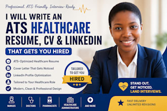 write an ats healthcare resume, CV, cover letter and linkedin profile