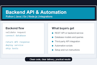 build a backend api database or automation service