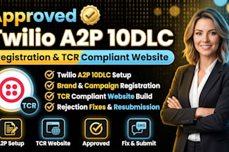 setup twilio a2p 10dlc registration and tcr compliant website