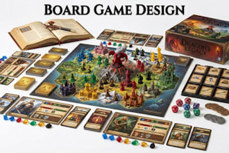 design custom board game, card game, and tabletop artwork