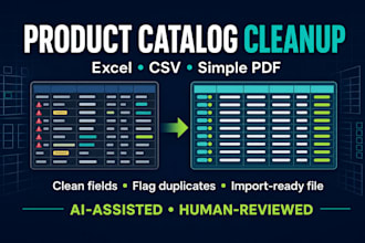 clean and format your shopify or woocommerce product catalog