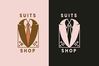 do a suit shop, tailor business, formal fashion store logo