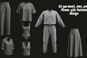 do second life 3d clothing mesh rigging 3d garment sims fivem y2k fashion design