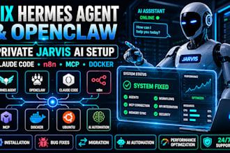fix hermes agent openclaw setup private jarvis ai assistant n8n claude code