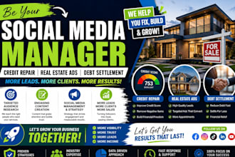 be your credit repair, real estate ads, debt settlement social media manager