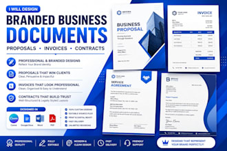 design branded business documents, proposals, invoices and contracts