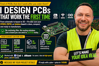 do pcb design, schematic, layout and 3d cad for stm32 esp32 arduino