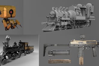 create 3d hard surface model sci fi props and 3d game assets for unreal engine