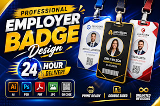 create modern employee id badge and company id card design
