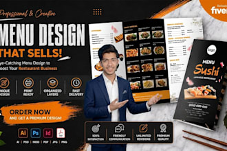 do restaurant menu, takeaway menu, trifold brochure design
