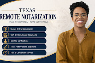 notarize documents remotely in USA and international texas as notary public