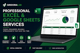 create a custom excel dashboard, task tracker or spreadsheet