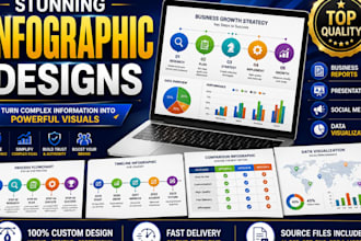 design professional infographic, business infographic and data visualization