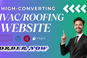 design hvac, roofing, plumbing, construction, cleaning, or contractor websites