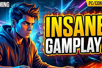 design eyecatching gaming youtube thumbnail