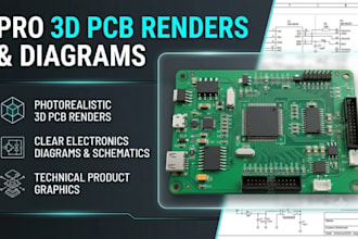 design pcb renders, circuit diagrams, and technical graphics for your product