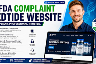 develop a biotech peptide website with fda focused compliance system