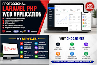 build a custom laravel PHP web application with mysql