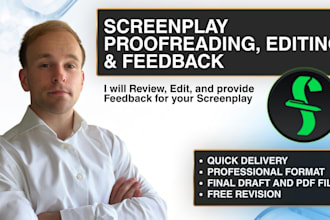 review, edit and provide feedback on your screenplay
