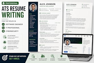 write or edit professional ats resumes for software engineer, IT, cybersecurity