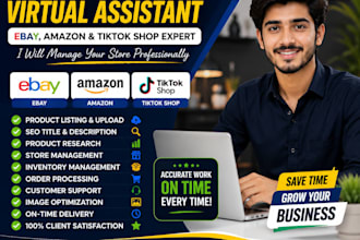 provide expert ebay, amazon, and tiktok shop management services