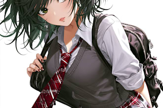 anime character an illustration and anime character