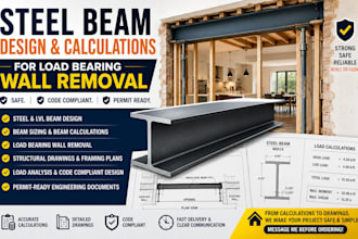 design load bearing wall lvl beam steel beam  structural calculation beam sizing