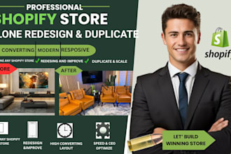 clone,duplicate,copy shopify website or redesign shopify store
